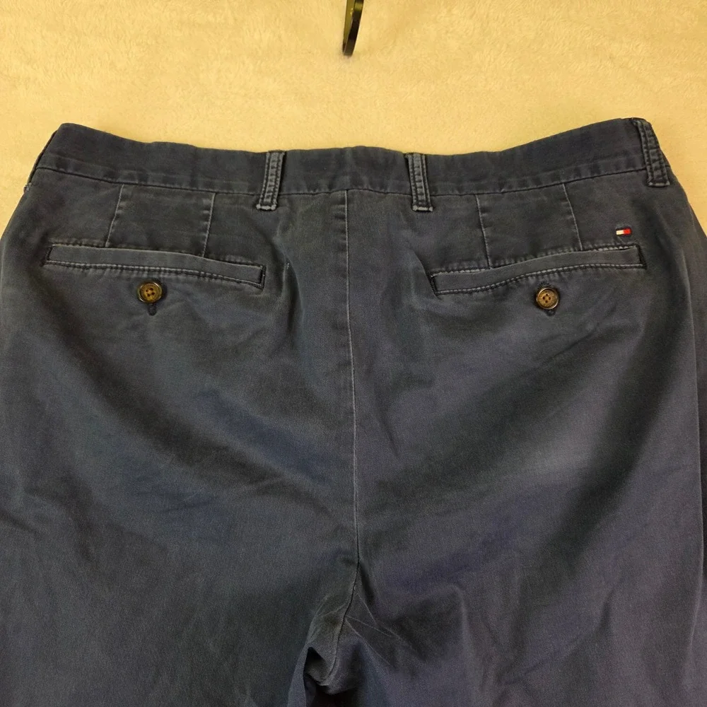 Tommy Hilfiger Tailored Fit Chino Pants Mens 34/32 Navy Blue Cotton Twill 3036